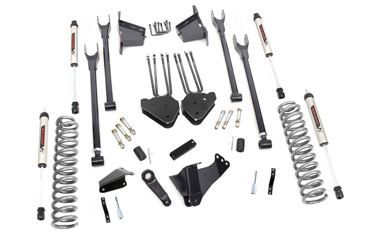 Ford F-250 Super Duty Suspension Lift Kit - Rough Country - 8 Inch Lift | 4 Link | RR Blocks | V2 - '05-'07